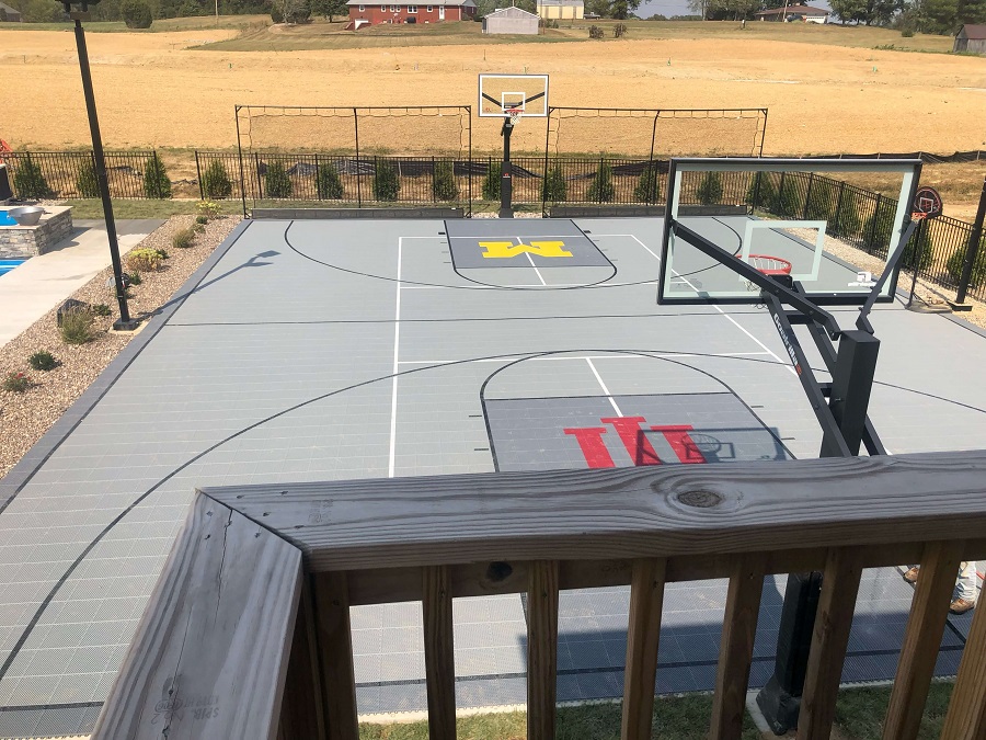 Custom home basketball court